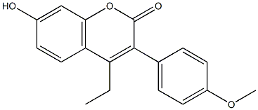 4-Ethyl-7-hydroxy-3-(p-methoxyphenyl)coumarin 结构式