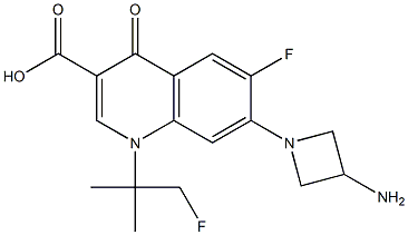 6-Fluoro-1-(2-fluoro-1,1-dimethylethyl)-7-(3-amino-1-azetidinyl)-1,4-dihydro-4-oxoquinoline-3-carboxylic acid 结构式