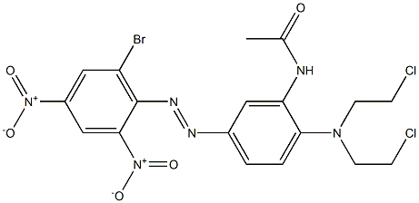 N-[2-[Bis(2-chloroethyl)amino]-5-(6-bromo-2,4-dinitrophenylazo)phenyl]acetamide 结构式