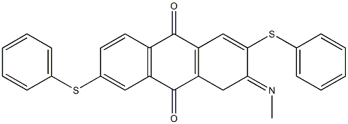 3,4-Dihydro-2,6-bis(phenylthio)-3-(methylimino)anthraquinone 结构式