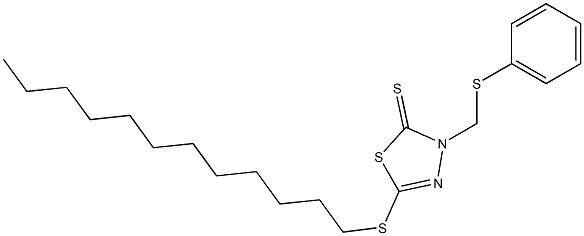 5-Dodecylthio-3-phenylthiomethyl-1,3,4-thiadiazole-2(3H)-thione 结构式