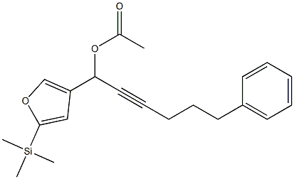 Acetic acid 1-[5-(trimethylsilyl)-3-furyl]-6-phenyl-2-hexynyl ester 结构式