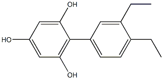 2-(3,4-Diethylphenyl)benzene-1,3,5-triol 结构式