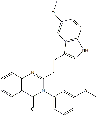 2-[2-(5-Methoxy-1H-indol-3-yl)ethyl]-3-(3-methoxyphenyl)quinazolin-4(3H)-one 结构式