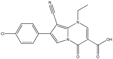 1-Ethyl-4-oxo-7-(4-chlorophenyl)-8-cyano-1,4-dihydropyrrolo[1,2-a]pyrimidine-3-carboxylic acid 结构式