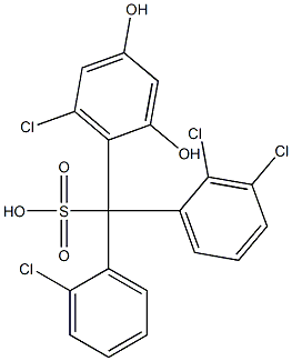 (2-Chlorophenyl)(2,3-dichlorophenyl)(6-chloro-2,4-dihydroxyphenyl)methanesulfonic acid 结构式