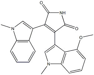 3-(4-Methoxy-1-methyl-1H-indol-3-yl)-4-(1-methyl-1H-indol-3-yl)-1H-pyrrole-2,5-dione 结构式