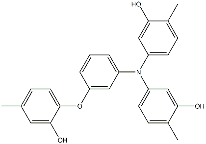 N,N-Bis(3-hydroxy-4-methylphenyl)-3-(2-hydroxy-4-methylphenoxy)benzenamine 结构式