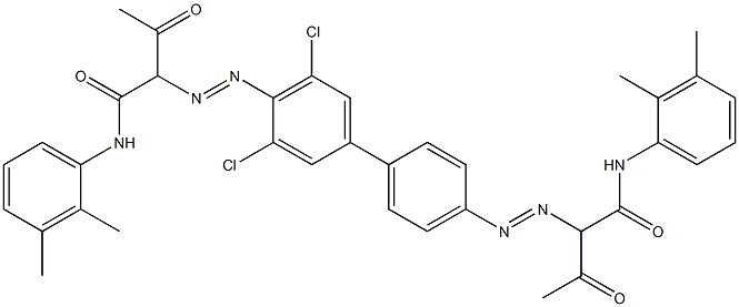 4,4'-Bis[[1-(2,3-dimethylphenylamino)-1,3-dioxobutan-2-yl]azo]-3,5-dichloro-1,1'-biphenyl 结构式