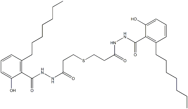 3,3'-Thiodi[propionic acid N'-(6-heptylsalicyloyl) hydrazide] 结构式