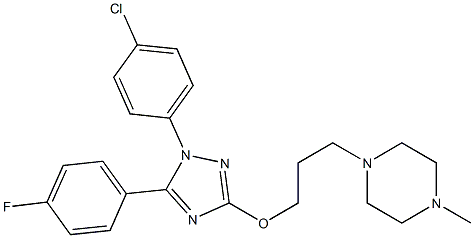 1-(4-Chlorophenyl)-5-(4-fluorophenyl)-3-[3-(4-methylpiperazino)propoxy]-1H-1,2,4-triazole 结构式