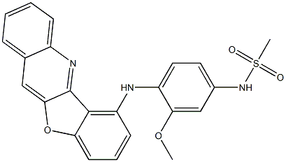 N-[3-Methoxy-4-[[benzofuro[3,2-b]quinolin-6-yl]amino]phenyl]methanesulfonamide 结构式
