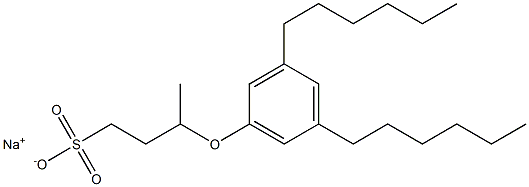 3-(3,5-Dihexylphenoxy)butane-1-sulfonic acid sodium salt 结构式