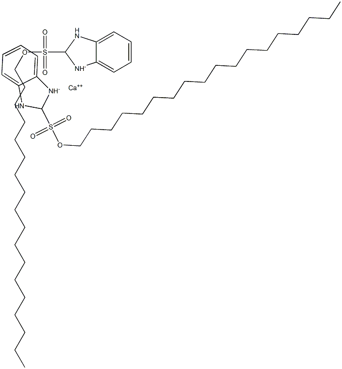 Bis(2,3-dihydro-2-octadecyl-1H-benzimidazole-2-sulfonic acid)calcium salt 结构式