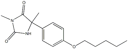 3,5-Dimethyl-5-(4-pentyloxyphenyl)hydantoin 结构式