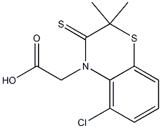 5-Chloro-2,2-dimethyl-2,3-dihydro-3-thioxo-4H-1,4-benzothiazine-4-acetic acid 结构式