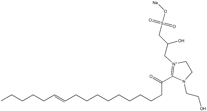 1-(2-Hydroxyethyl)-3-[2-hydroxy-3-(sodiooxysulfonyl)propyl]-2-(11-heptadecenoyl)-2-imidazoline-3-ium 结构式