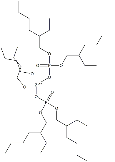 Bis[bis(2-ethylhexyloxy)phosphinyloxy] zirconium(IV)dibutoxide 结构式