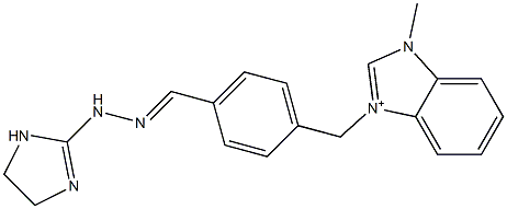 1-Methyl-3-[4-[2-[(4,5-dihydro-1H-imidazol)-2-yl]hydrazonomethyl]benzyl]-1H-benzimidazol-3-ium 结构式