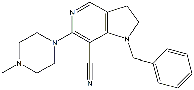 1-Benzyl-2,3-dihydro-6-(4-methyl-1-piperazinyl)-1H-pyrrolo[3,2-c]pyridine-7-carbonitrile 结构式
