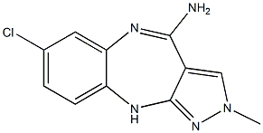 2-Methyl-7-chloro-4-amino 2,10-dihydropyrazolo[3,4-b][1,5]benzodiazepine 结构式