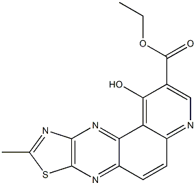 1-Hydroxy-9-methylpyrido[3,2-f]thiazolo[5,4-b]quinoxaline-2-carboxylic acid ethyl ester 结构式