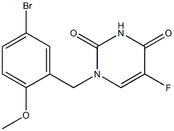 1-(5-Bromo-2-methoxybenzyl)-5-fluorouracil 结构式