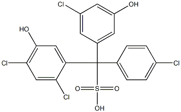 (4-Chlorophenyl)(3-chloro-5-hydroxyphenyl)(2,4-dichloro-5-hydroxyphenyl)methanesulfonic acid 结构式