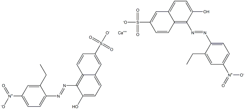 Bis[1-[(2-ethyl-4-nitrophenyl)azo]-2-hydroxy-6-naphthalenesulfonic acid]calcium salt 结构式