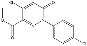 1,6-Dihydro-4-chloro-6-oxo-1-(4-chlorophenyl)pyridazine-3-carboxylic acid methyl ester 结构式