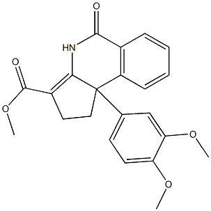 1,4,5,9b-Tetrahydro-9b-(3,4-dimethoxyphenyl)-5-oxo-2H-cyclopent[c]isoquinoline-3-carboxylic acid methyl ester 结构式