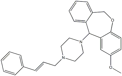 11-(4-Cinnamyl-1-piperazinyl)-2-methoxy-6,11-dihydrodibenz[b,e]oxepin 结构式