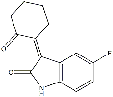 5-Fluoro-2,3-dihydro-3-(2-oxocyclohexylidene)-1H-indol-2-one 结构式