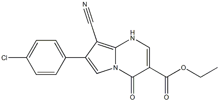 4-Oxo-7-(4-chlorophenyl)-8-cyano-1,4-dihydropyrrolo[1,2-a]pyrimidine-3-carboxylic acid ethyl ester 结构式