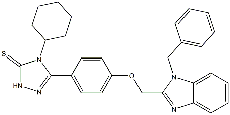 5-[4-[(1-Benzyl-1H-benzimidazol-2-yl)methoxy]phenyl]-4-cyclohexyl-2H-1,2,4-triazole-3(4H)-thione 结构式