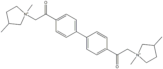 1,1'-[[1,1'-Biphenyl-4,4'-diyl]bis(2-oxo-2,1-ethanediyl)]bis(1-methyl-3-methylpyrrolidinium) 结构式