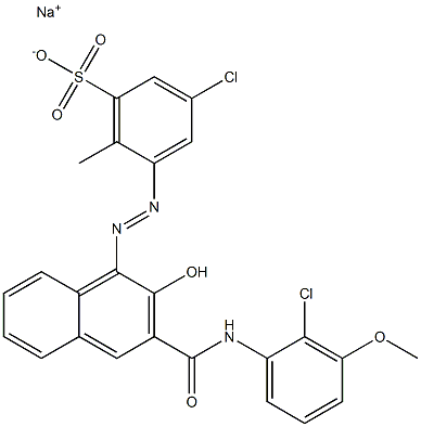 3-Chloro-6-methyl-5-[[3-[[(2-chloro-3-methoxyphenyl)amino]carbonyl]-2-hydroxy-1-naphtyl]azo]benzenesulfonic acid sodium salt 结构式