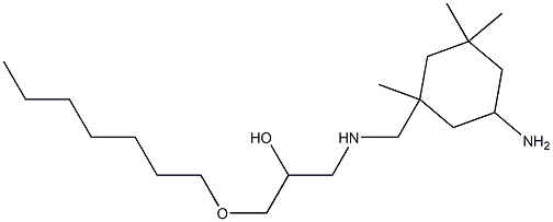 3-[[N-(2-Hydroxy-3-heptyloxypropyl)amino]methyl]-3,5,5-trimethylcyclohexylamine 结构式