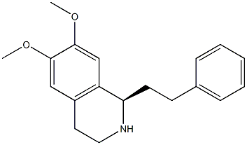 (1R)-1,2,3,4-Tetrahydro-6,7-dimethoxy-1-[2-(phenyl)ethyl]isoquinoline 结构式