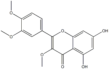 2-(3,4-Dimethoxyphenyl)-5,7-dihydroxy-3-methoxy-4H-1-benzopyran-4-one 结构式