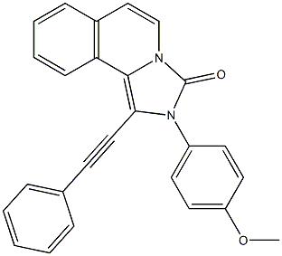 1-(Phenylethynyl)-2-(4-methoxyphenyl)imidazo[5,1-a]isoquinolin-3(2H)-one 结构式
