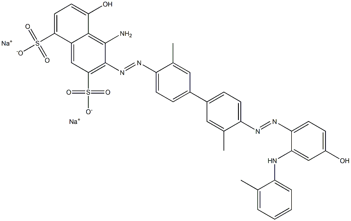 4-Amino-5-hydroxy-3-[4'-[4-hydroxy-2-(o-toluidino)phenylazo]-3,3'-dimethyl-4-biphenylylazo]-2,8-naphthalenedisulfonic acid disodium salt 结构式