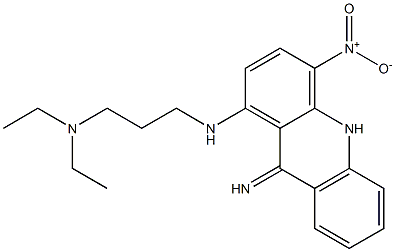 9,10-Dihydro-9-imino-4-nitro-N-[3-(diethylamino)propyl]acridin-1-amine 结构式