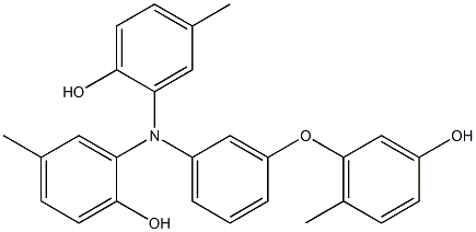 N,N-Bis(2-hydroxy-5-methylphenyl)-3-(3-hydroxy-6-methylphenoxy)benzenamine 结构式