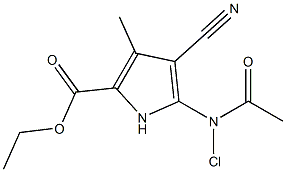 3-Methyl-4-cyano-5-[chloroacetylamino]-1H-pyrrole-2-carboxylic acid ethyl ester 结构式