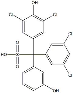 (3,5-Dichlorophenyl)(3,5-dichloro-4-hydroxyphenyl)(3-hydroxyphenyl)methanesulfonic acid 结构式