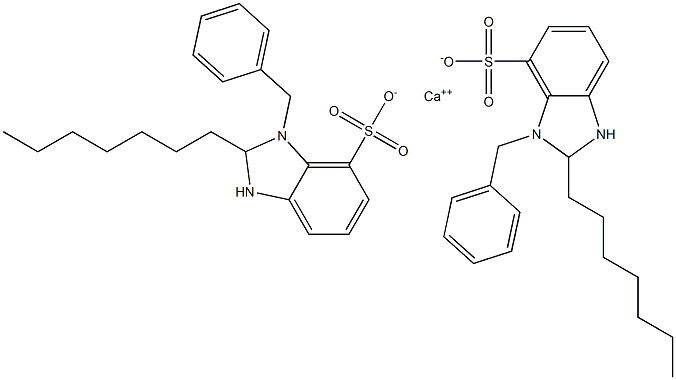 Bis(1-benzyl-2-heptyl-2,3-dihydro-1H-benzimidazole-7-sulfonic acid)calcium salt 结构式