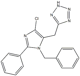 1-Benzyl-4-chloro-2-phenyl-5-(2H-tetrazol-5-ylmethyl)-1H-imidazole 结构式