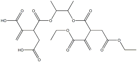 3,3'-[1,2-Dimethylethylenebis(oxycarbonyl)]bis(1-butene-2,4-dicarboxylic acid diethyl) ester 结构式