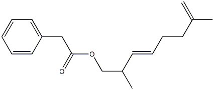 Phenylacetic acid 2,7-dimethyl-3,7-octadienyl ester 结构式